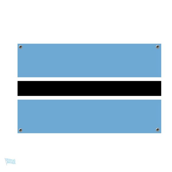 Drapeau du Botswana avec 4 œillets de fixation