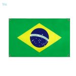 Drapeau Brésil avec 4 œillets pour une fixation facile