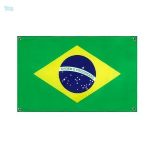 Drapeau Brésil avec 4 œillets pour une fixation facile