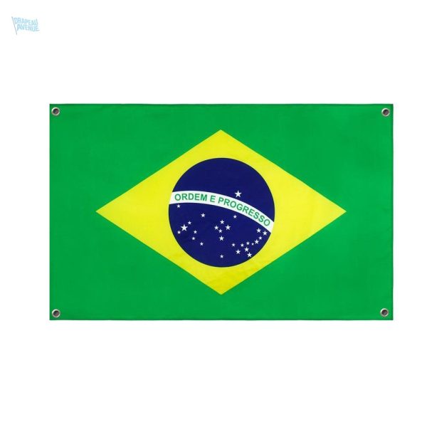 Drapeau Brésil avec 4 œillets pour une fixation facile