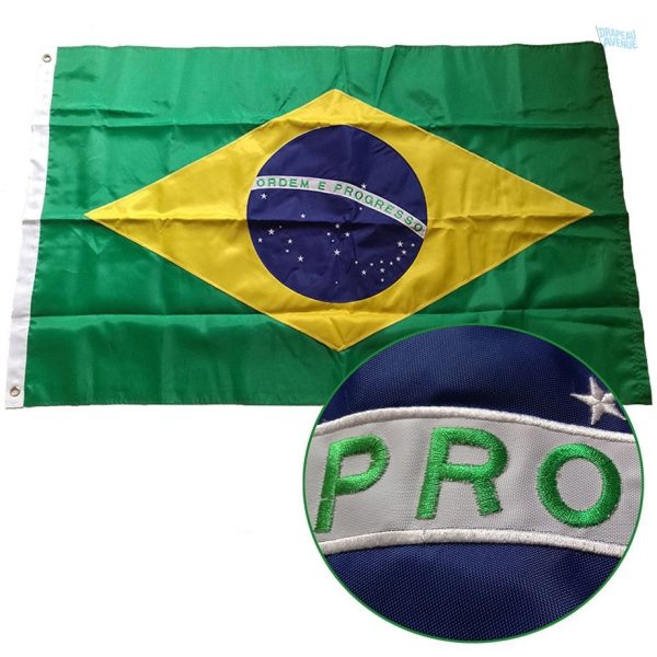 Drapeau Brésil en tissu résistant, idéal pour événements
