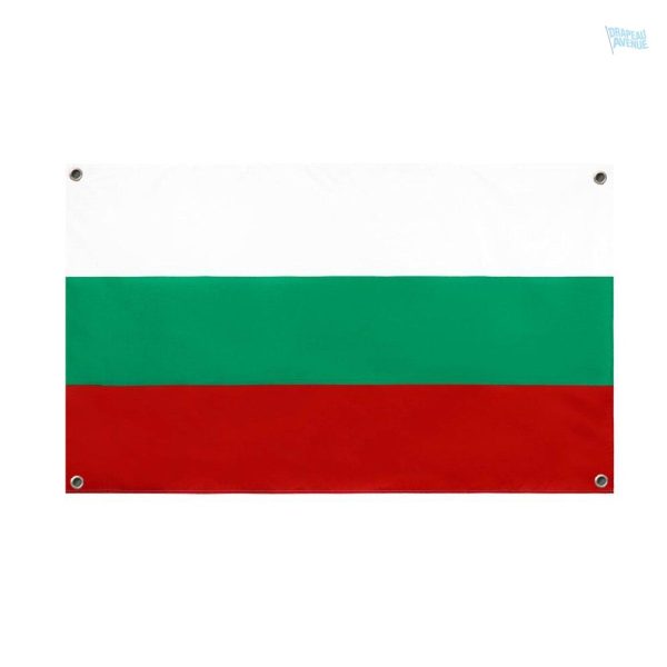 Drapeau de Bulgarie avec 4 œillets pour fixation facile