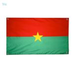Drapeau Burkina Faso avec 4 œillets de fixation