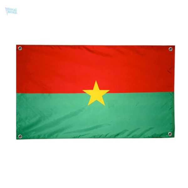 Drapeau Burkina Faso avec 4 œillets de fixation