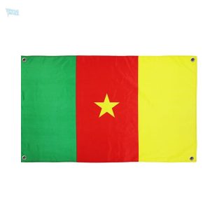 Drapeau du Cameroun avec 4 œillets pour fixation facile