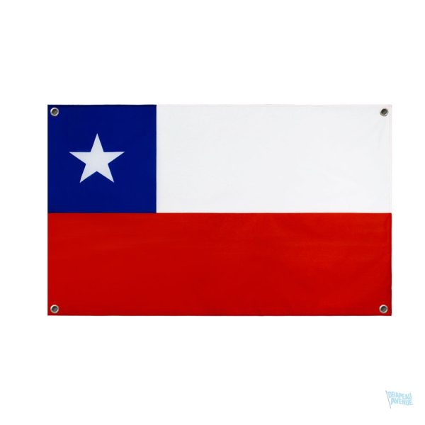 Drapeau du Chili avec 4 œillets pour affichage extérieur