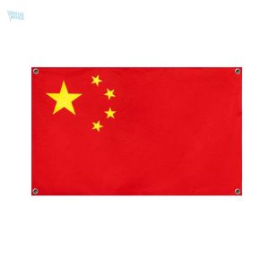 Drapeau de la Chine avec 4 œillets de fixation