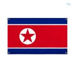 Drapeau de la Corée du Nord avec 4 œillets de fixation