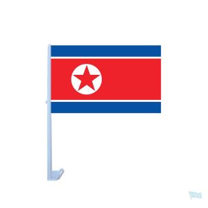 Drapeau Corée du Nord pour voiture en tissu durable
