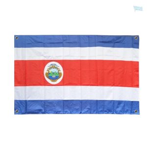 Drapeau du Costa Rica avec 4 œillets pour fixation