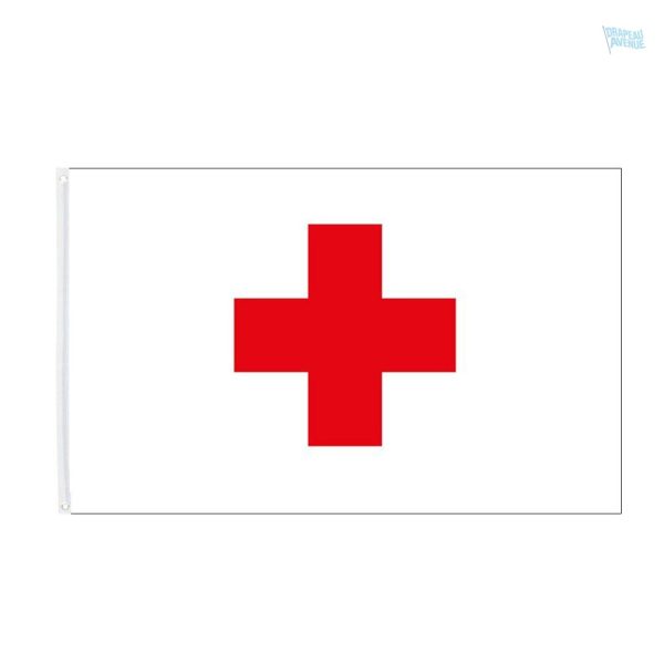 Drapeau Croix Rouge en tissu