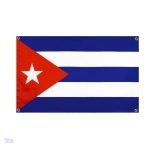 Drapeau Cuba avec 4 œillets pour un affichage facile