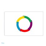 Drapeau représentant la Francophonie avec ses symboles culturels
