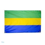 Drapeau du Gabon avec 4 œillets pour fixation facile