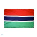 Drapeau de la Gambie avec 4 œillets pour accrocher
