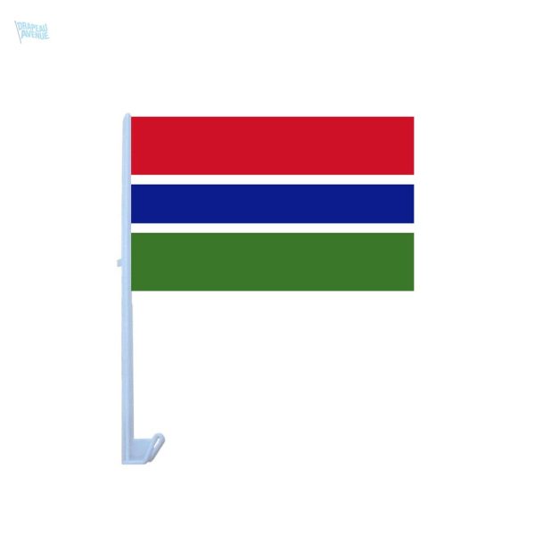 Drapeau Gambie pour voiture affiché sur un véhicule
