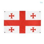 Drapeau de la Géorgie avec 4 œillets pour accrocher facilement