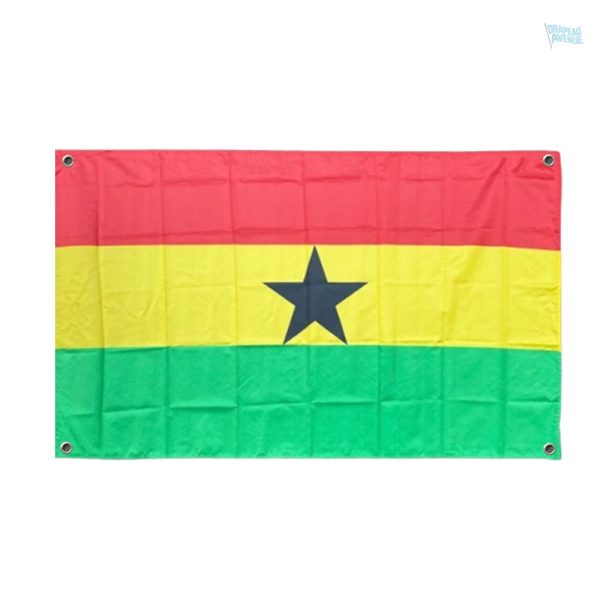 Drapeau Ghana avec 4 œillets pour un affichage durable