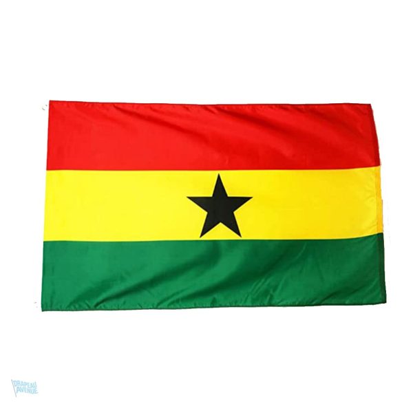 Drapeau Ghana extérieur en polyester pour usage extérieur