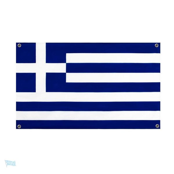 Drapeau Grèce avec 4 œillets pour fixation facile