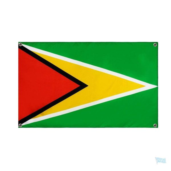 Drapeau Guyana avec 4 œillets pour affichage extérieur