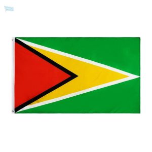 Drapeau géant du Guyana en tissu coloré