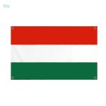 Drapeau Hongrie 4 œillets, accessoire pour décoration ou événements