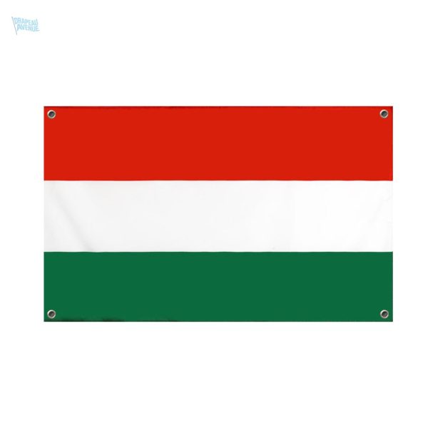 Drapeau Hongrie 4 œillets, accessoire pour décoration ou événements