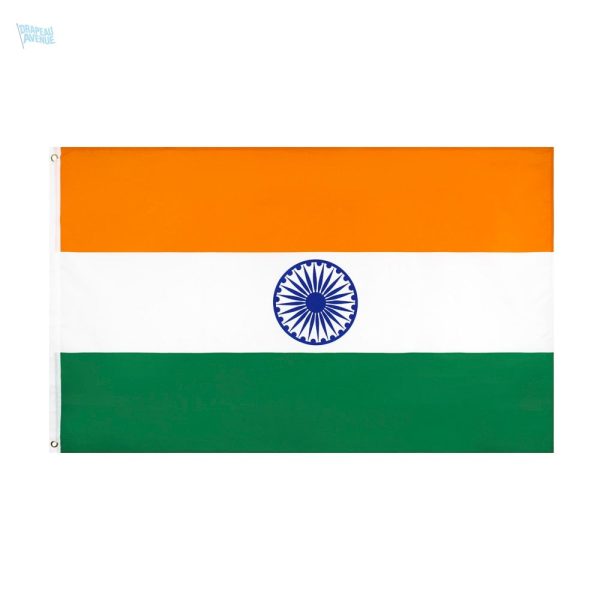 Drapeau Inde 60 x 90 cm en tissu de qualité