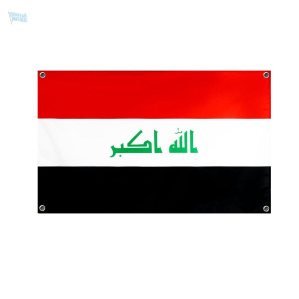 Drapeau Irak avec 4 œillets, affichant les couleurs nationales