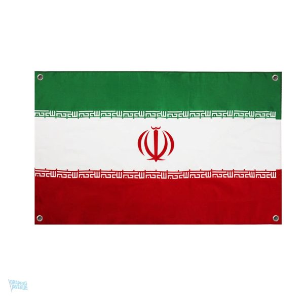 Drapeau Iran avec 4 œillets pour une installation facile