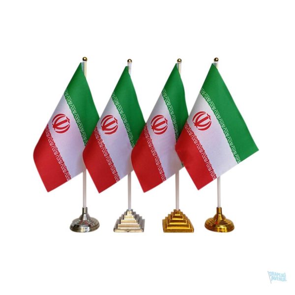 Drapeau Iran de table en tissu de qualité