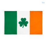Drapeau Irlande avec trèfle vert emblématique