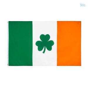 Drapeau Irlande avec trèfle vert emblématique
