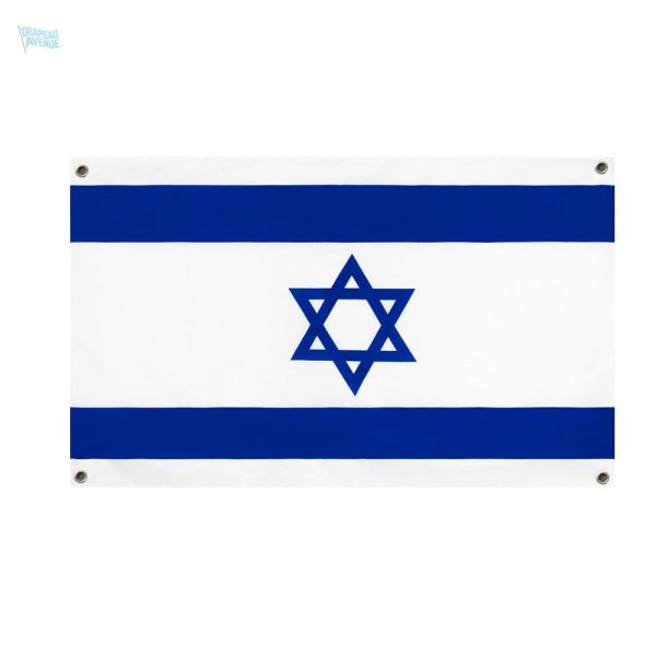 Drapeau Israël avec 4 œillets pour affichage extérieur