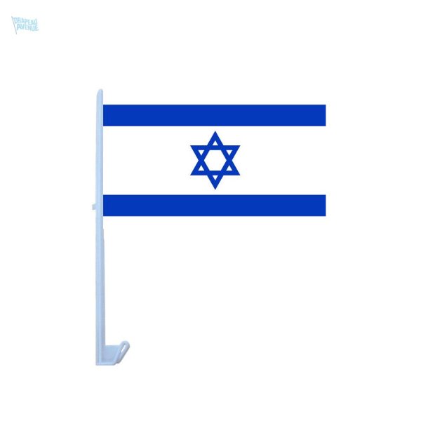 Drapeau Israël pour voiture en tissu résistant