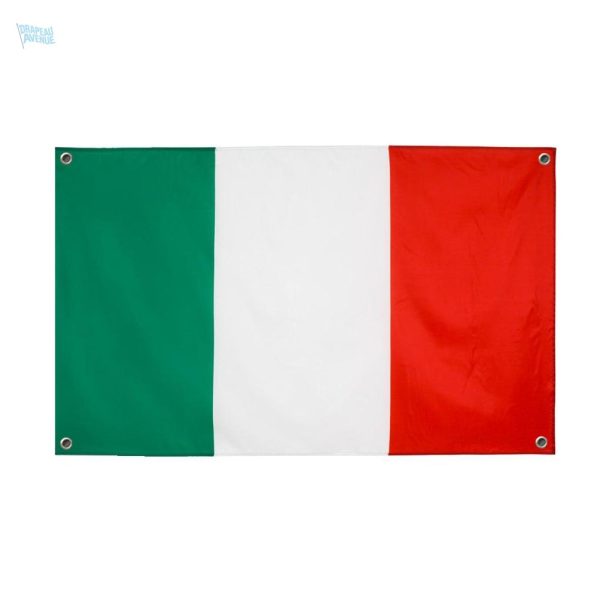 Drapeau Italie avec 4 œillets pour une fixation facile
