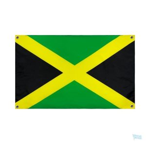 Drapeau Jamaïque 4 œillets, emblème coloré de la Jamaïque