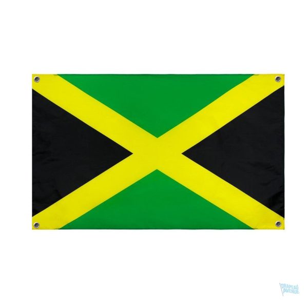 Drapeau Jamaïque 4 œillets, emblème coloré de la Jamaïque