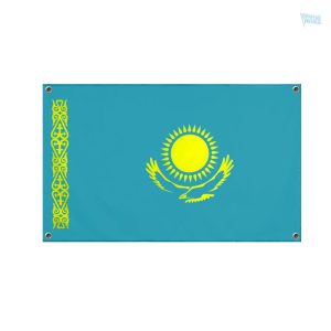 Drapeau Kazakhstan avec 4 œillets pour un affichage durable