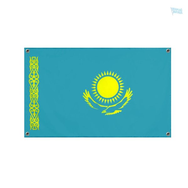 Drapeau Kazakhstan avec 4 œillets pour un affichage durable