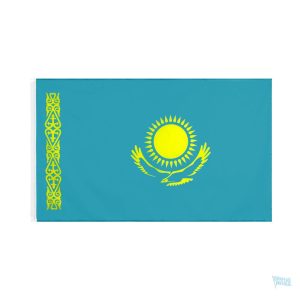 Drapeau Kazakhstan en fourreau, symbole national distinctif