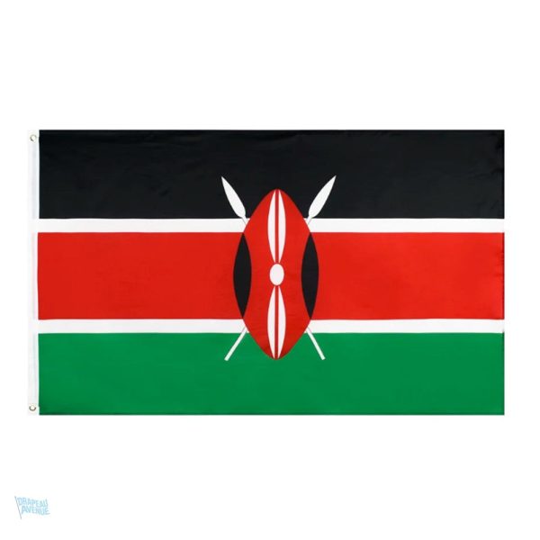 Drapeau Kenya 128 x 192 cm en tissu durable