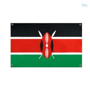 Drapeau Kenya avec 4 œillets pour une installation facile