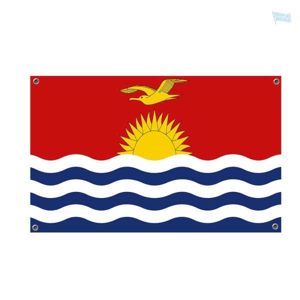 Drapeau Kiribati avec 4 œillets pour décoration ou événements
