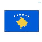 Drapeau Kosovo avec 4 œillets pour affichage extérieur