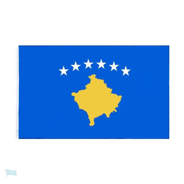 Drapeau Kosovo en fourreau, symbole national du Kosovo