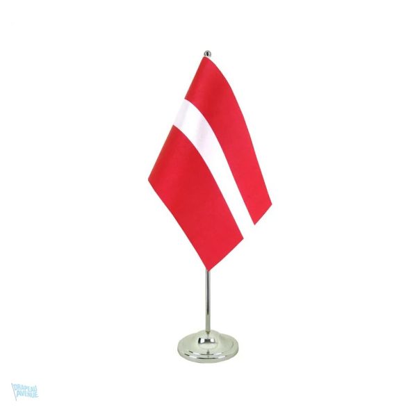 Drapeau de table Lettonie en tissu aux couleurs nationales
