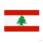 Drapeau Liban avec 4 œillets pour affichage extérieur