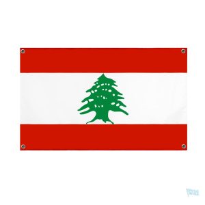 Drapeau Liban avec 4 œillets pour affichage extérieur